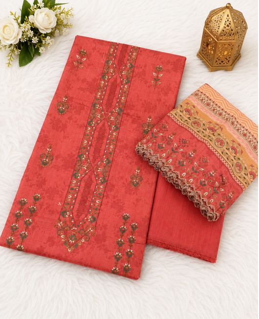 2221 Bin Saeed Khadder Embroidery 3 Piece - Image 1