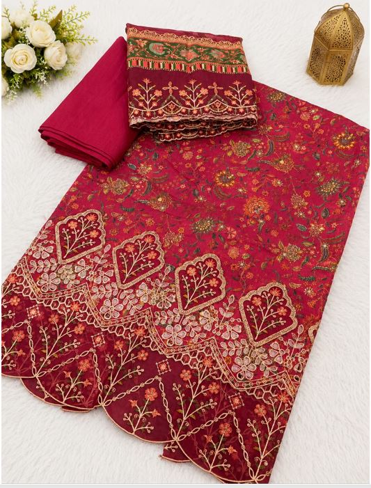 332 Bin Saeed Khadder Embroidery 3 Piece - Image 1